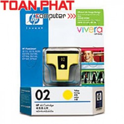 Mực in Phun màu HP02 (C8773W) Yellow - Màu vàng - dùng cho máy HP Photosmart D6160 D7160 D7260 D7360 D7460 HP Photosmart 8230 HP Photosmart C5180 C6180 C6280 C7180 C7280 C8180 HP Photosmart 3110 3310 AIO