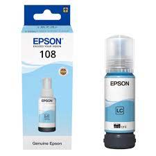 Mực nước cho máy in Phun màu Epson 108 Light Cyan (C13T09C54A) - Màu Xanh nhạt dung tích 70m - Dùng cho máy EPSON L8050/ L18050