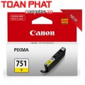 Mực in Phun màu Canon CLI 751Y (Yellow) - Mực vàng - Dùng cho Canon IP 7270/ MG 5470/ MG 6370/ MG 7570/ IX 6770