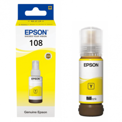 Mực nước cho máy in Phun màu Epson 108 Yellow (C13T09C44A) - Màu Vàng dung tích 70m - Dùng cho máy EPSON L8050